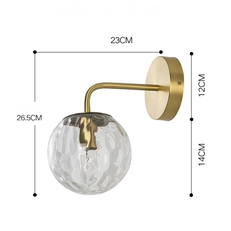 Modern Ficcas Metal Glass Polishing Wall Light for Bedroom Hallway