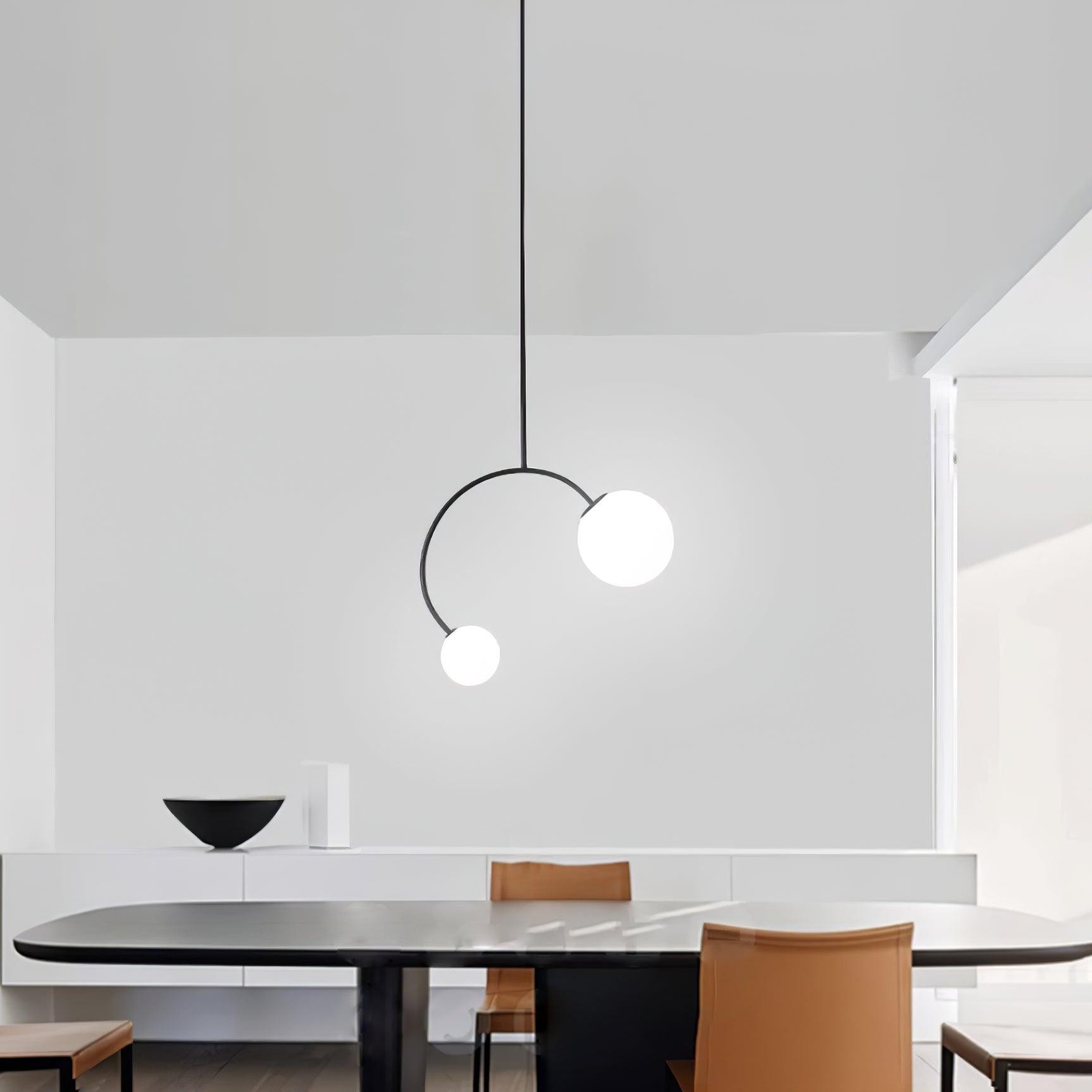 Creative Double Heads Glass Pendant Lamp M389