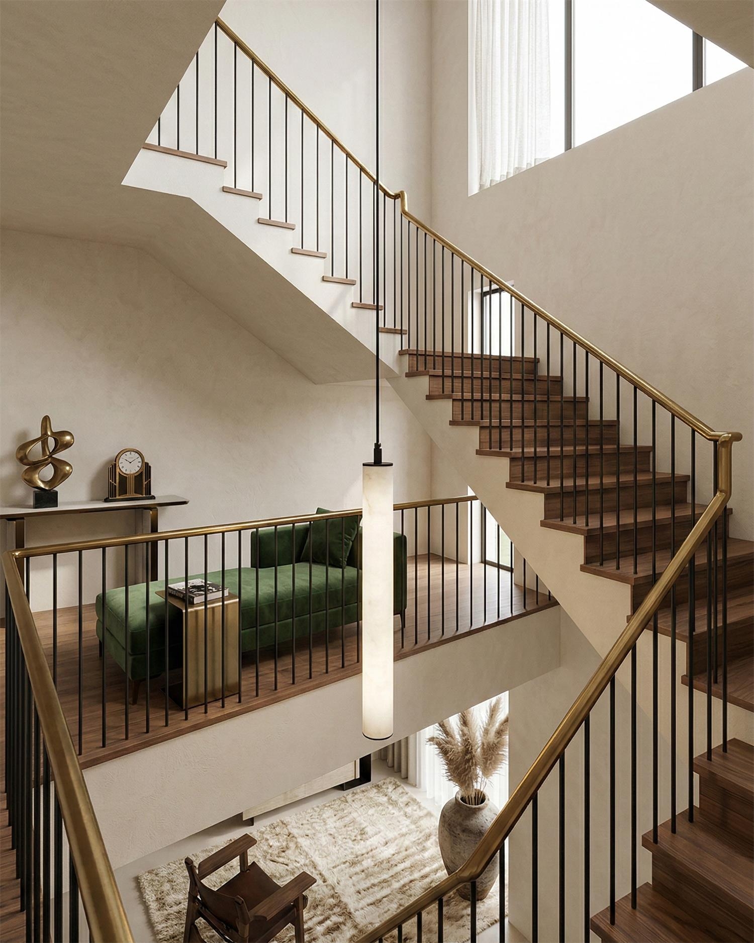 Calder Alabaster Tube Pendant Lamp T1571