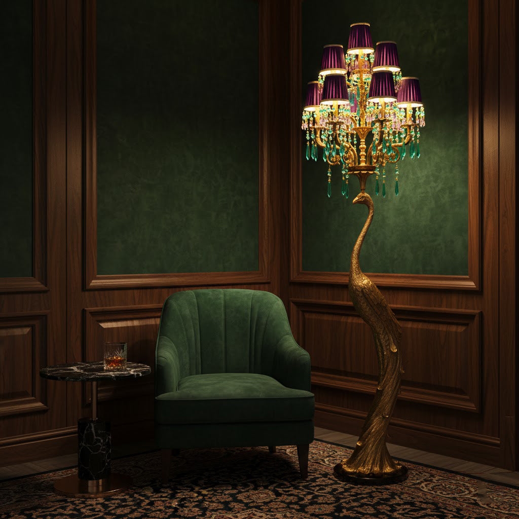 Perky Peacock Floor Lamp T1985