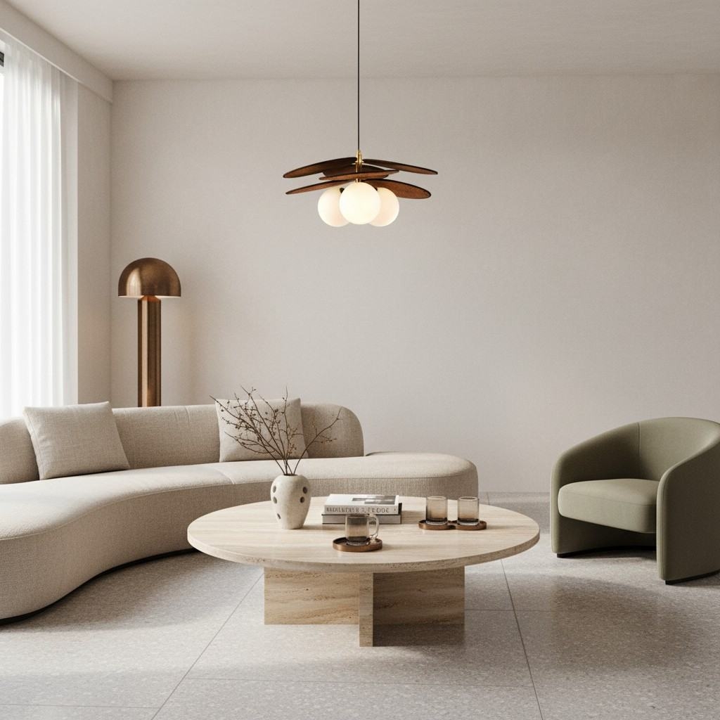 Orrise Layered Petal Pendant Light - Modern Metal and Fabric for Bedroom T521