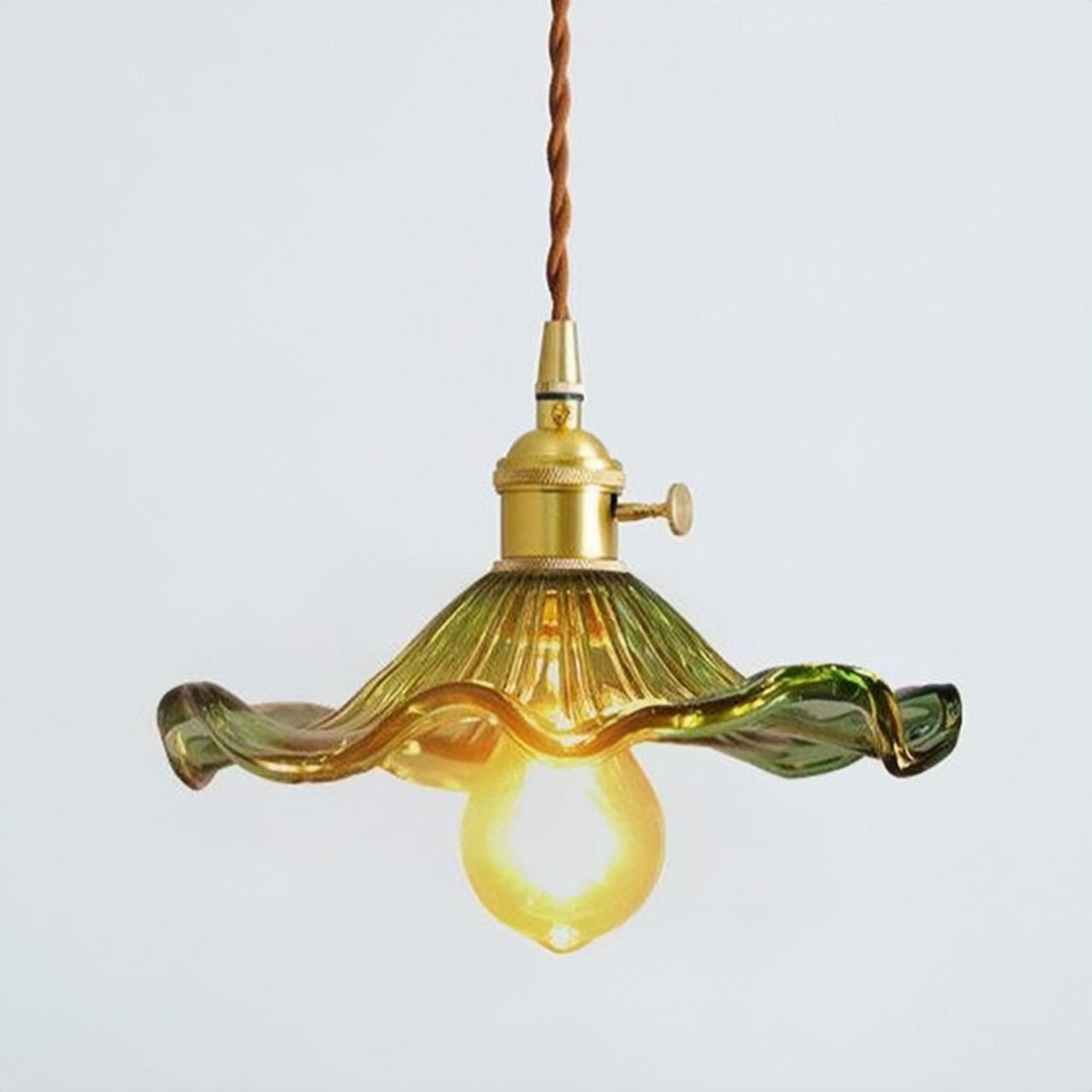 Vintage Glass Hibiscus Flower Pendant Light S129