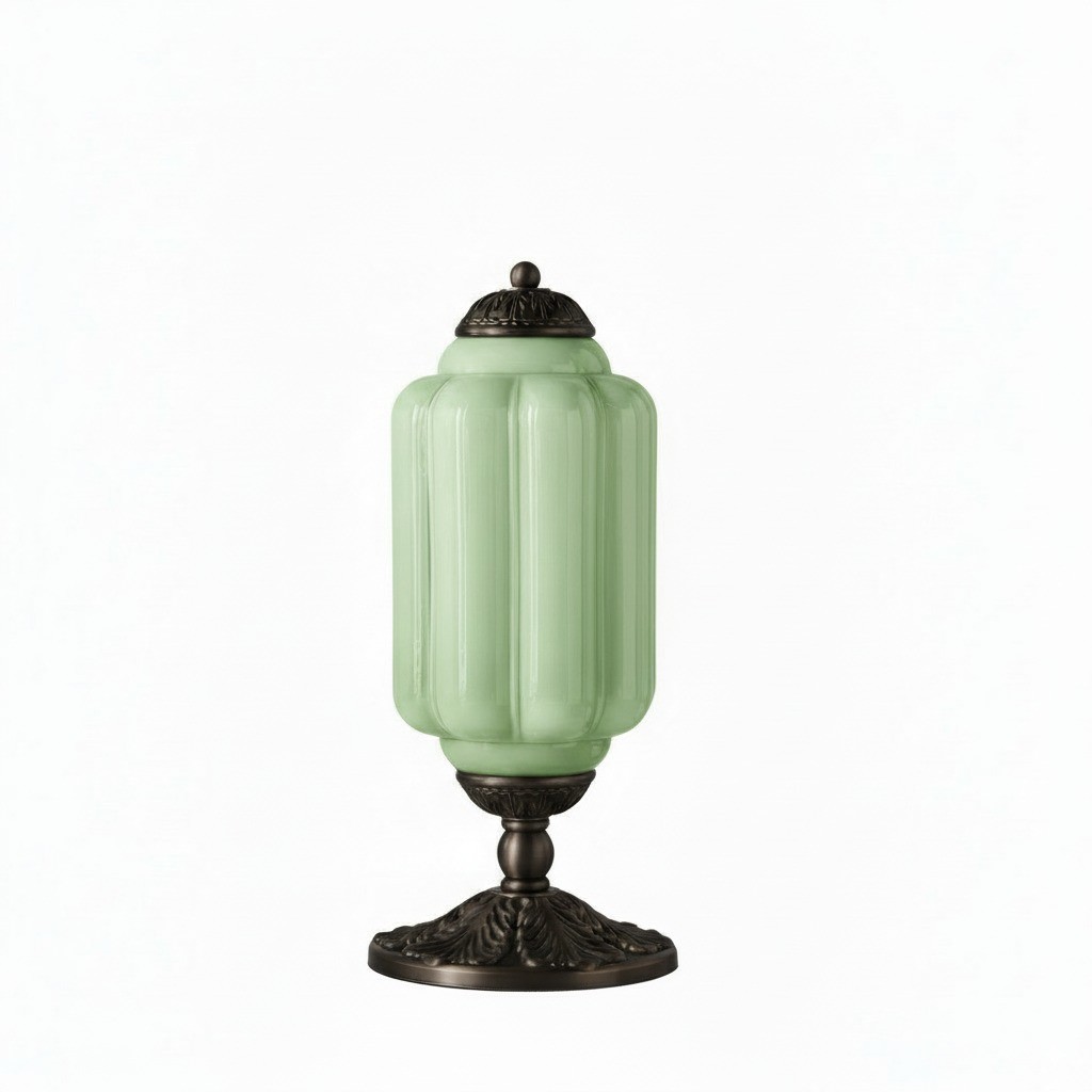 Eloise Curved Glass Retro Table Lamp - Vintage Bedside Lighting G71