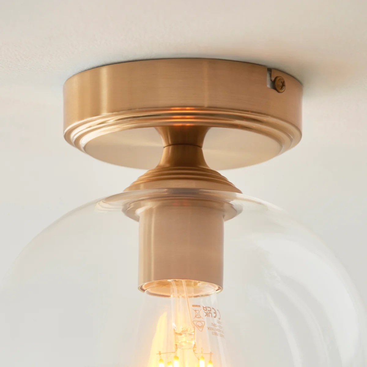 Brazara Dome Ceiling Light - Industrial Ribbed and Clear Glass for Living Room T925