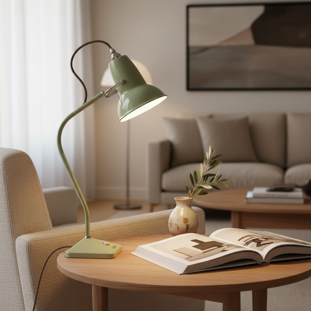 Modryx Pyramid Base Mini Table Lamp - Vintage Metal for Office T574