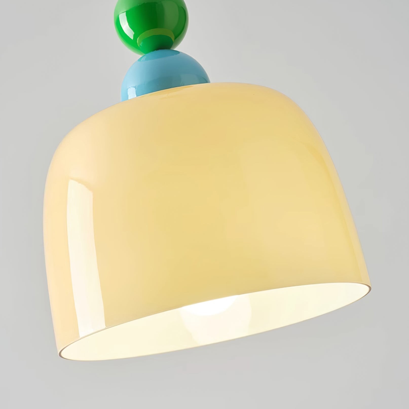 Cream Pastoral Style Glass Plug In Pendant Lamp P012