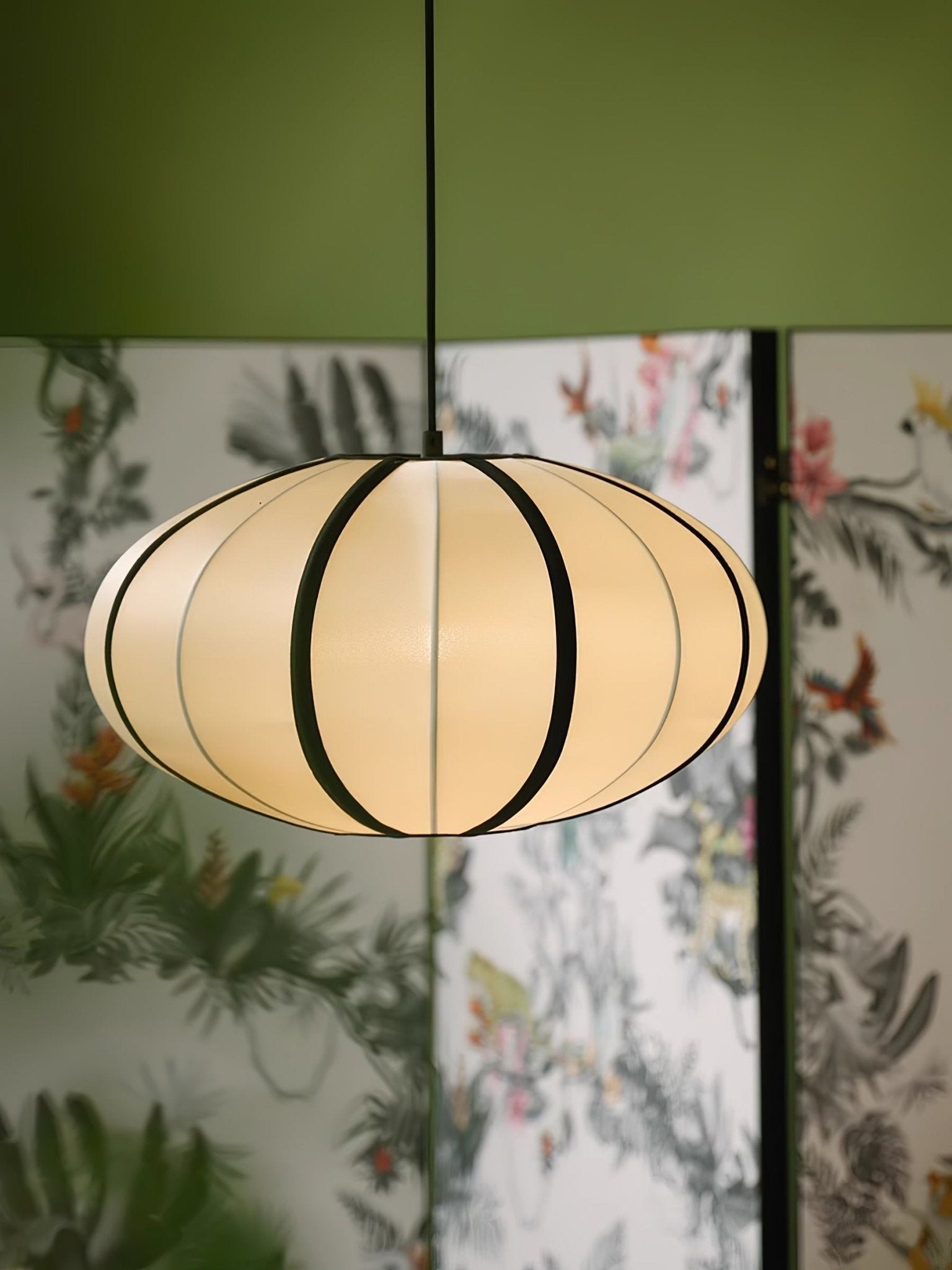 Vintage Silk Lantern Pendant Lamp M473