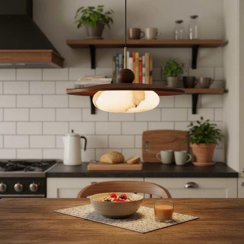 Alvara Modern Swing Arm Pendant Light – Adjustable Minimalist Accent for Desk and Living Room T1219