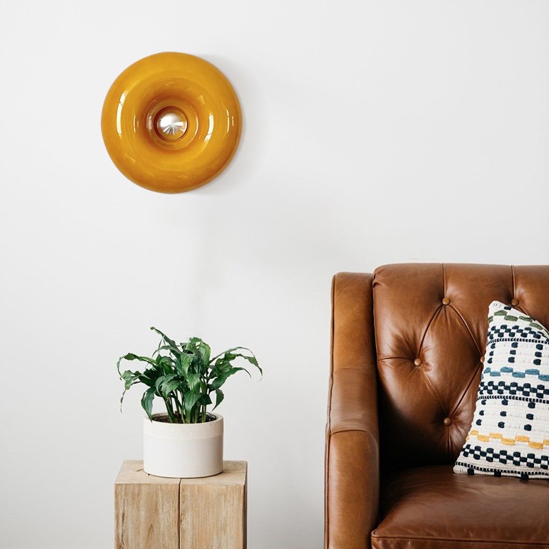 Glass Donut Table Wall Lamp - Bauhaus Style Accent Light Fixture S77