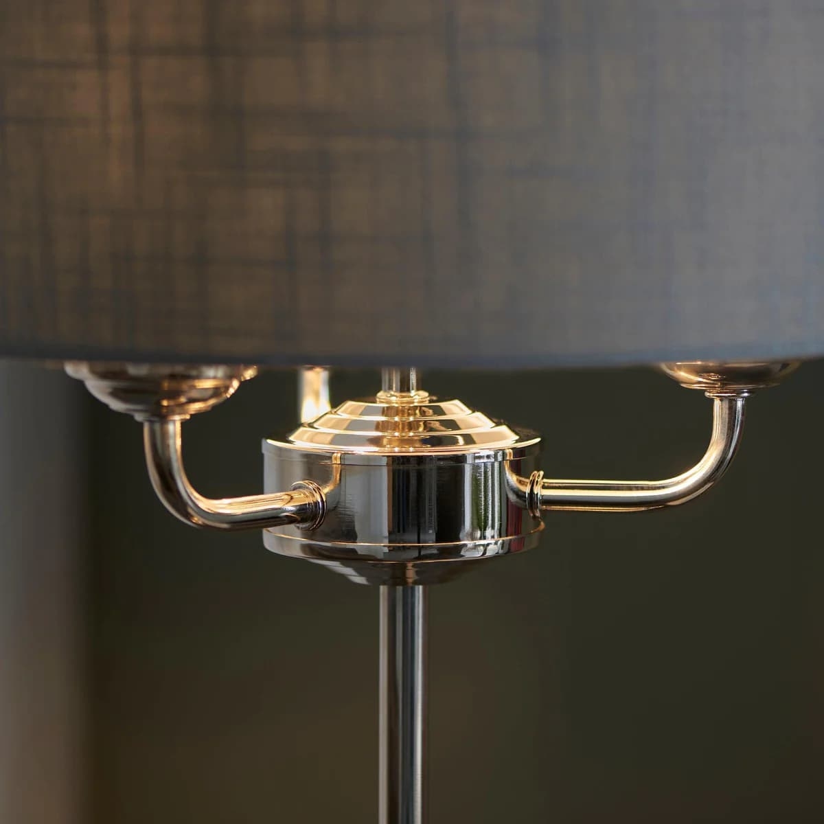 Tela 1‑Light and 3‑Light Table Lamp - Modern Linen & Metal for Bedside or Living Room T847