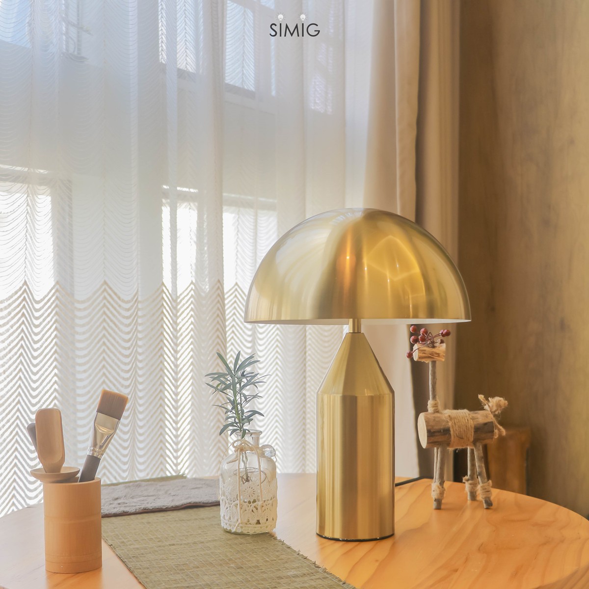 HaloVell Table Lamp Sculptural Dome - Modern Bedroom Lighting