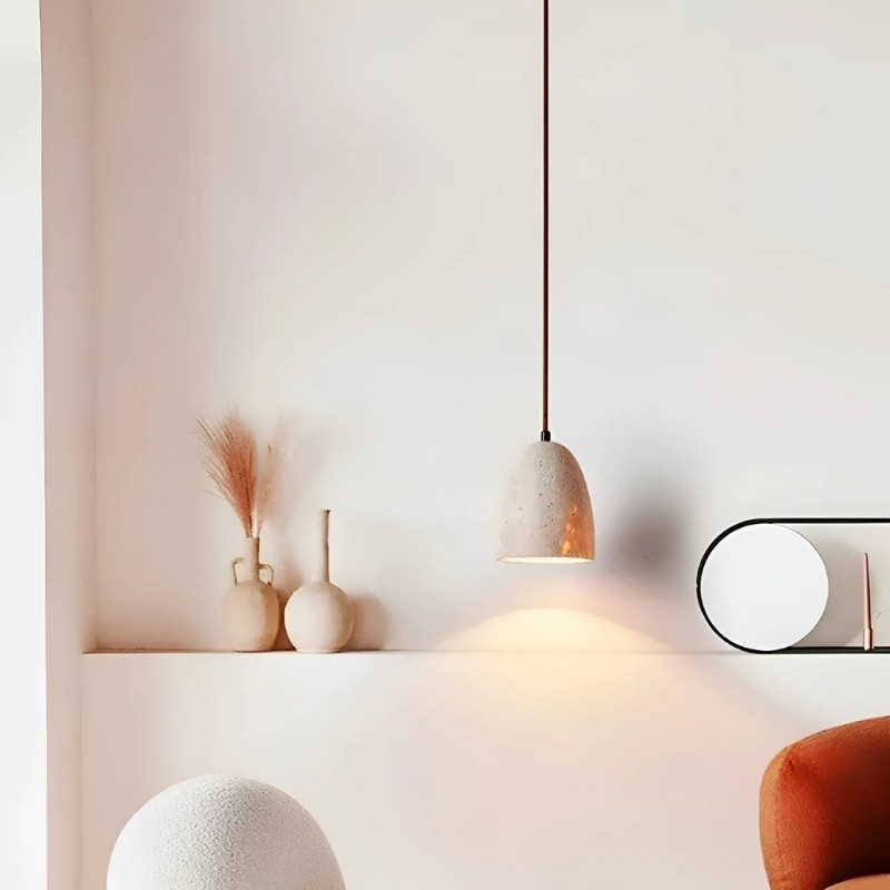 Natural Stone Pendant Lamp - Vintage Design for Dining Area S284
