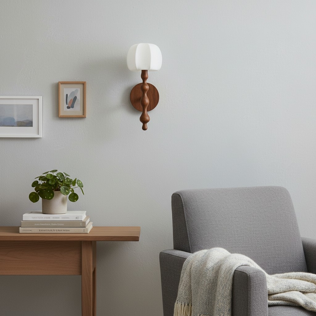 Savara Modern Curved Base Wall Light - Soft Diffused Fabric Shade for Hallways and Living Rooms T723