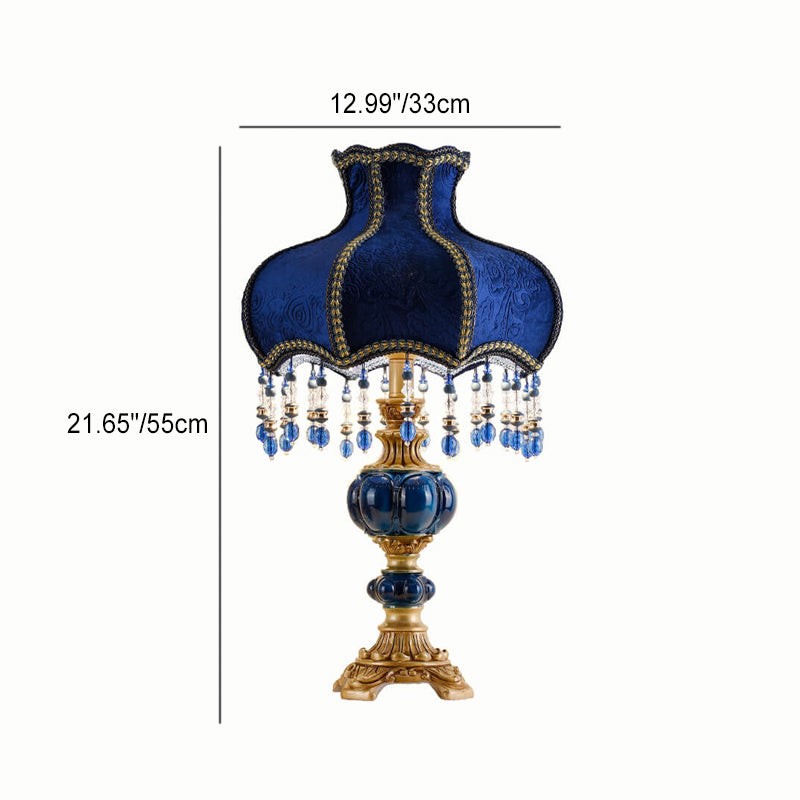 Palace Decoration Design Dark Blue Fabric Table Lamp M498