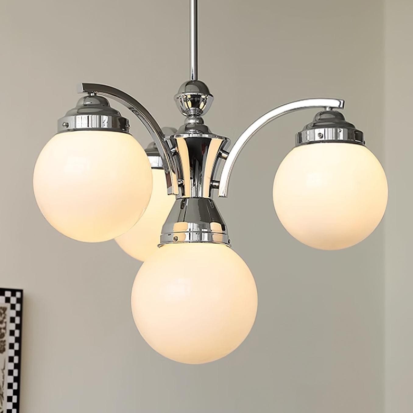 French Elegant Glass Orb Chandelier M427