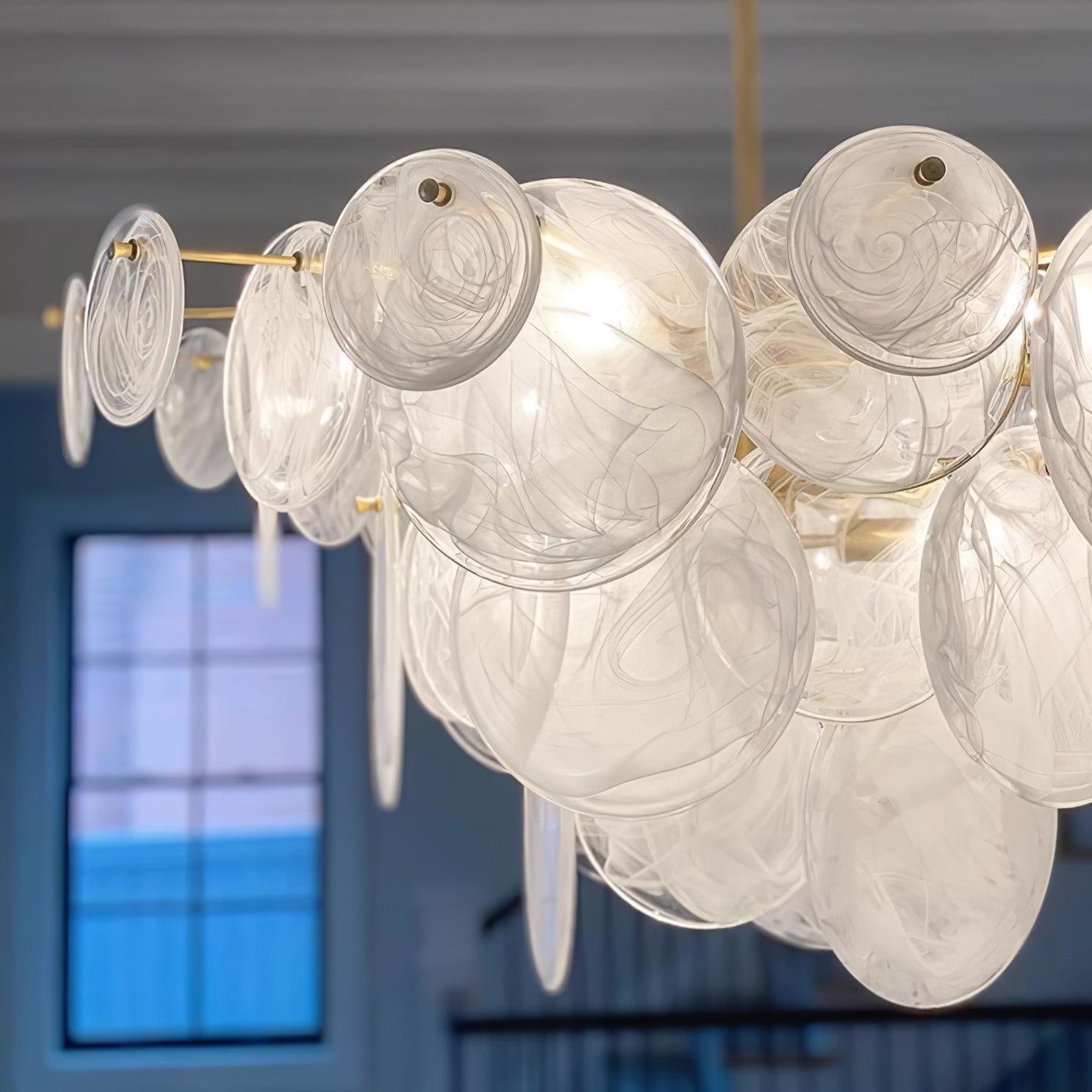 Brass Discs Cascading Chandelier M471