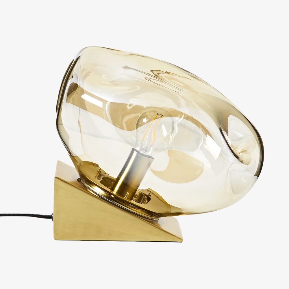 Glissora Glass Table Lamp - Soft Sculptural Glass Form for Living Room or Bedroom T805