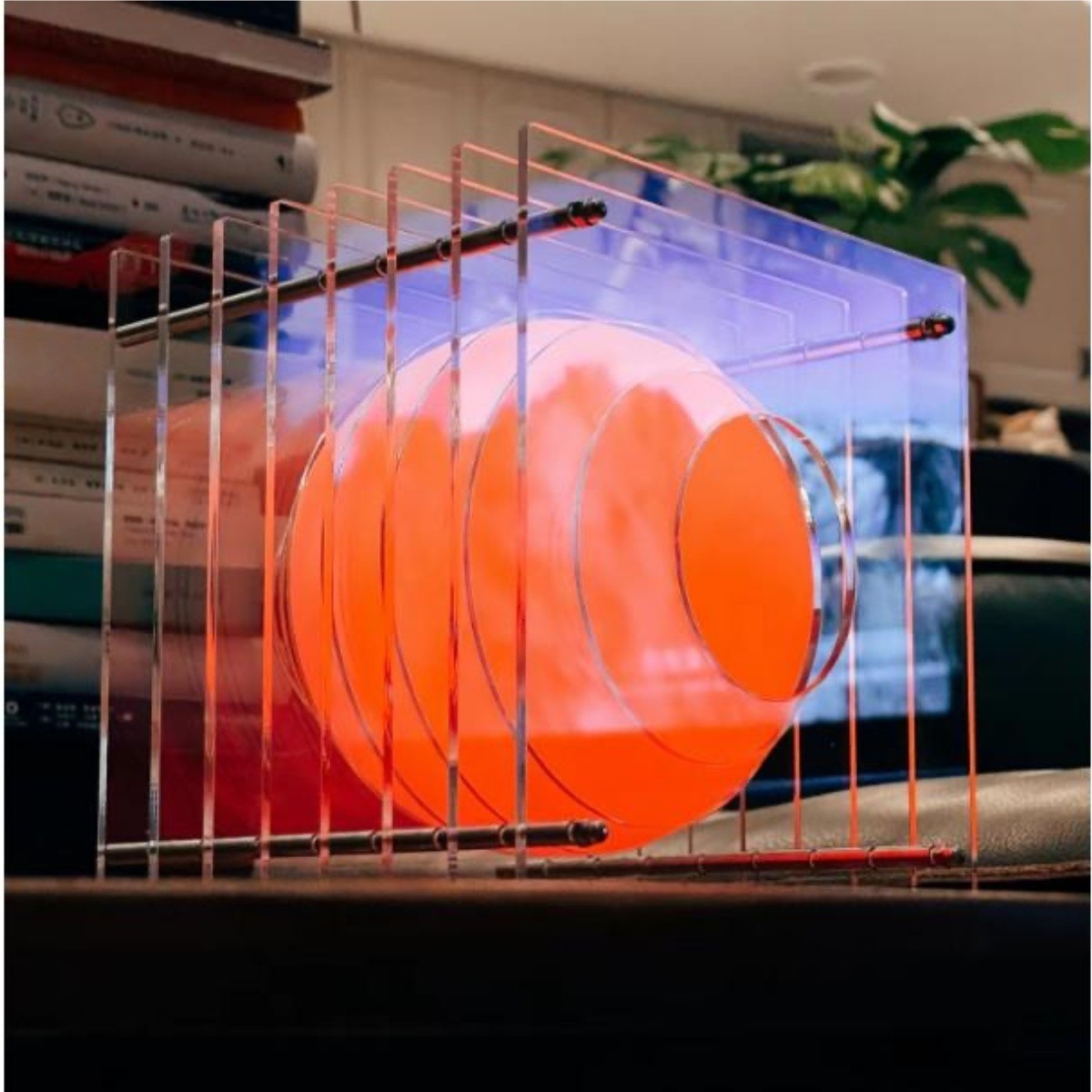 Geometric Moon Cube Lamp – Atmospheric luminous sphere S252