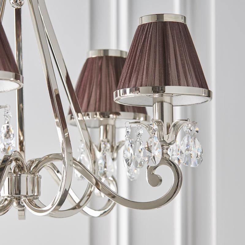 Talonis Multi-light Fabric Chandelier - Elegant Metal Curved Arms for Dining and Living T932