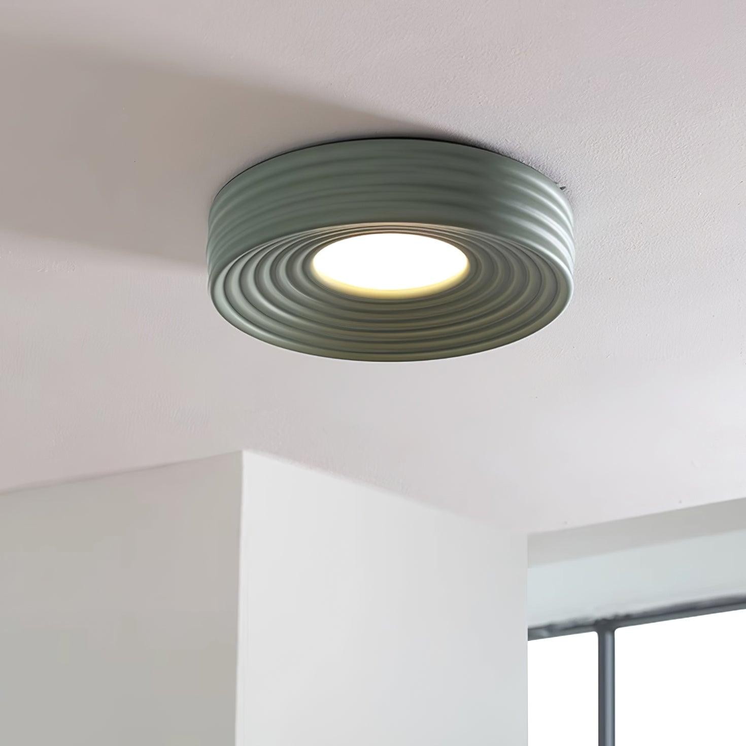 Cream Ribbed Three-color Changing Ceiling Light M290