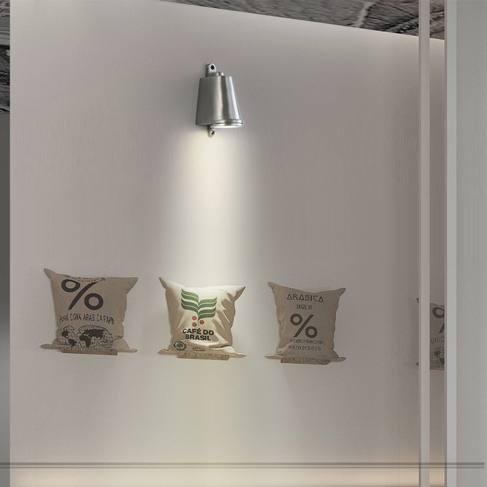 Orr Industrial Metal Bell Shaped Outdoor Wall Lamp, Black/Gray/Coppery/Aluminum G114