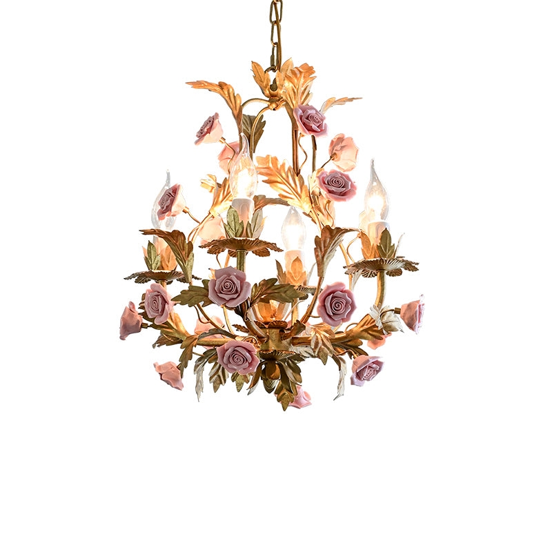 Ceramic Rose Chandelier T1897