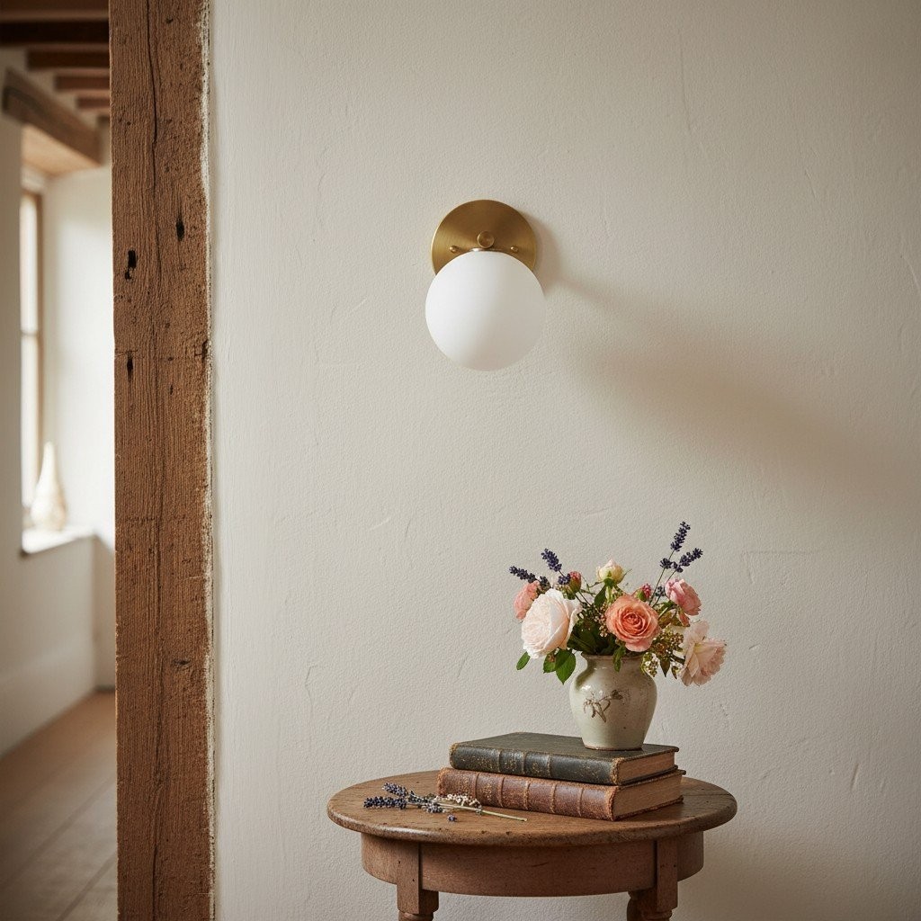 Glorica Glass Wall Sconce - Frosted Globe Light T397