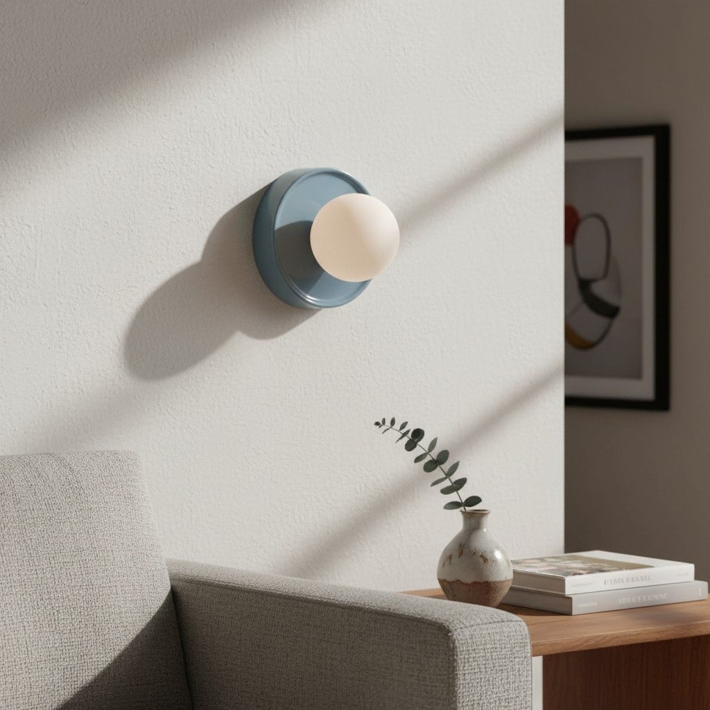 Solna Round Wall Lamp - Modern Glass and Ceramic for Bedroom T745