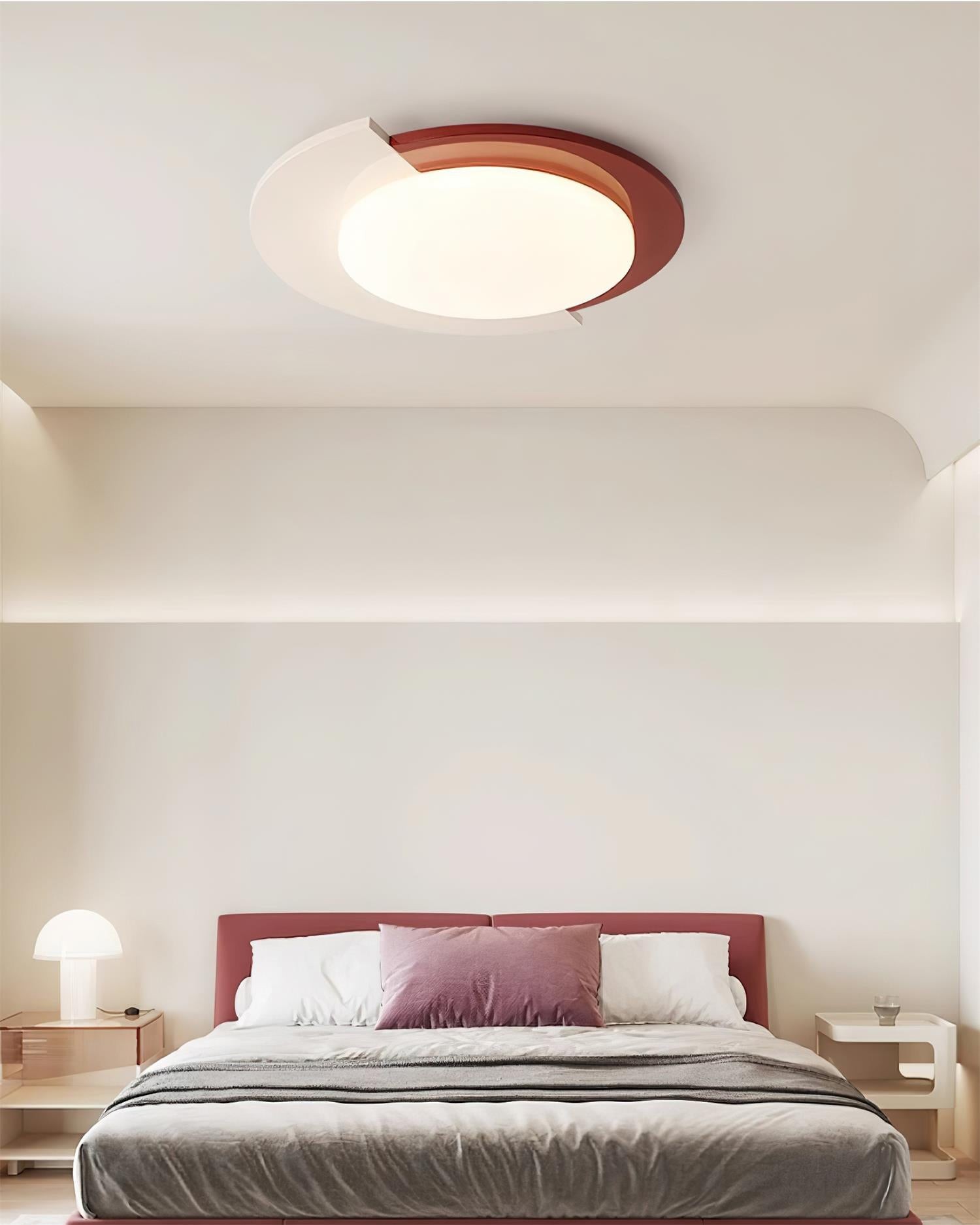 Red And White Round Ceiling Light M102
