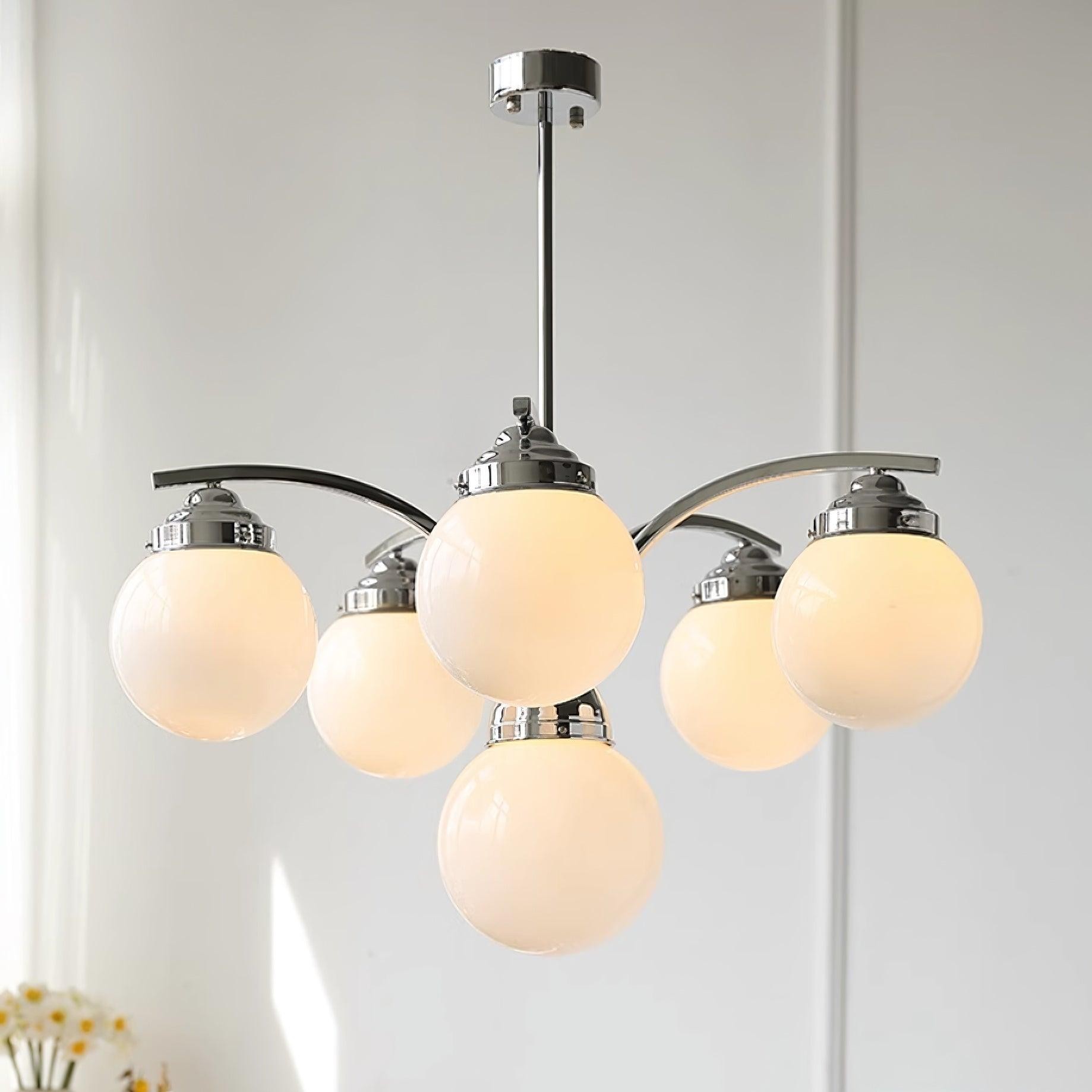 French Elegant Glass Orb Chandelier M427