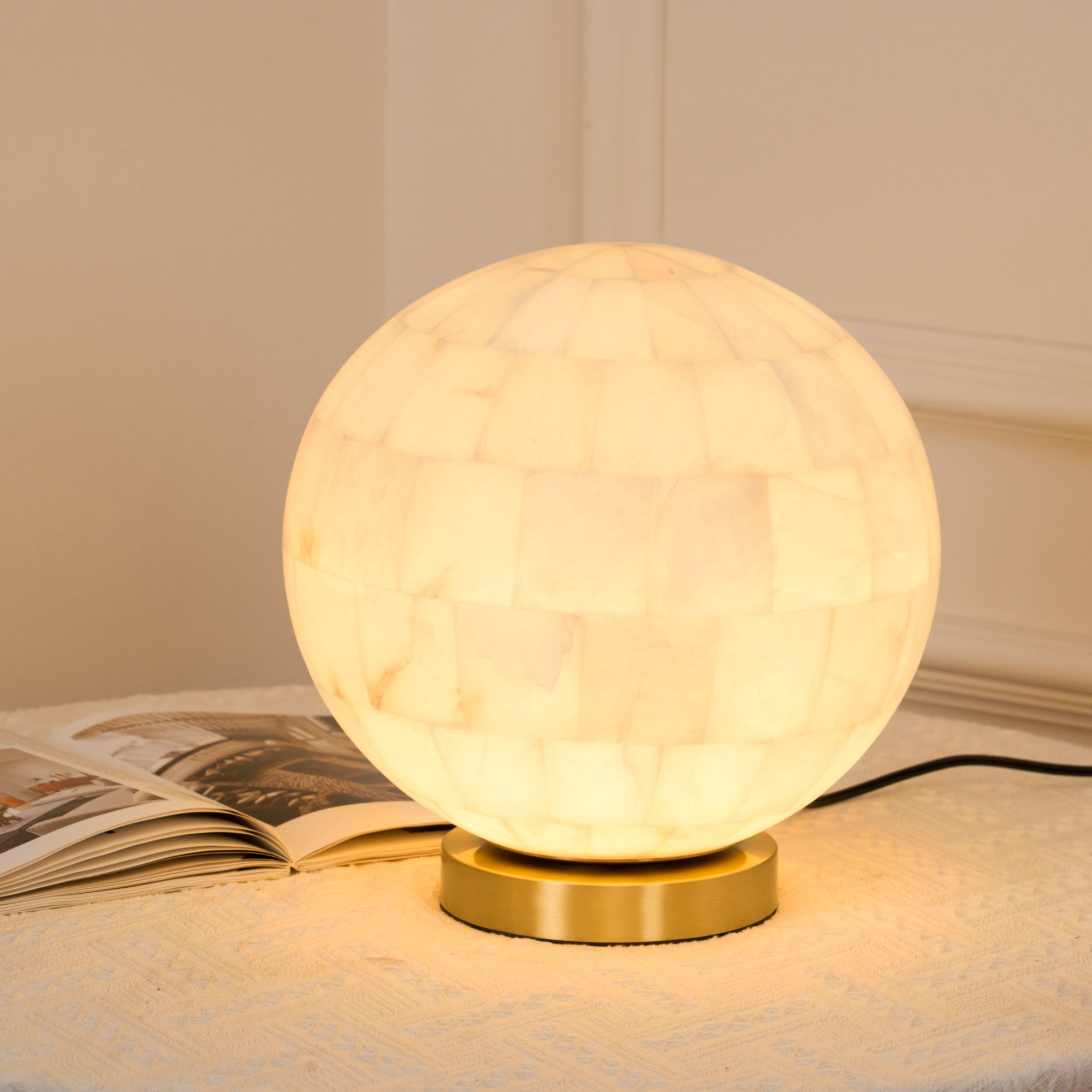 Alabaster Ball Table Lamp T1657