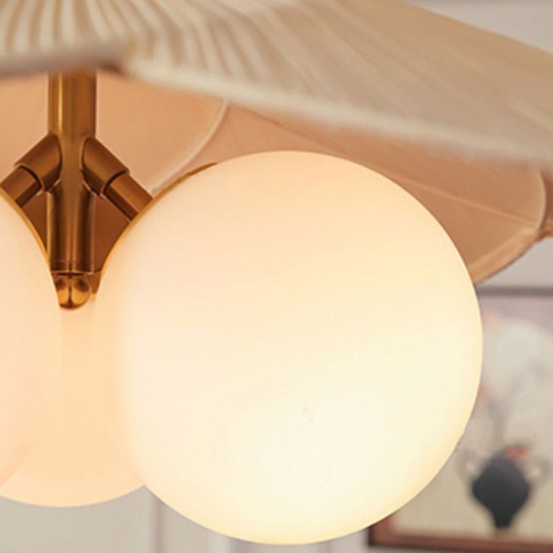 Orrise Vintage Inspired 3 Light Hanging Chandelier - Wood Metal and Fabric Accents Home Lighting T541
