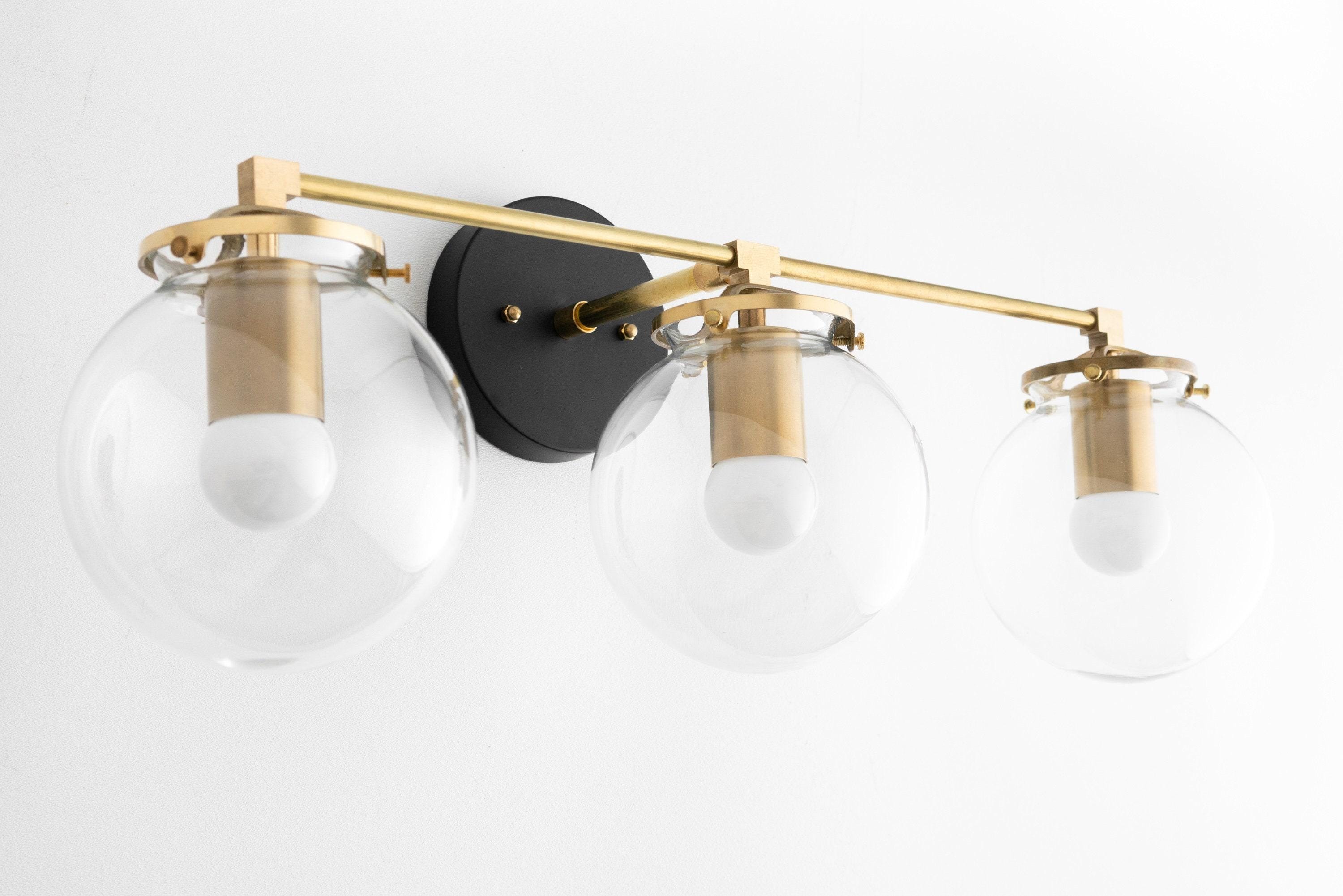 Glorica Glass 3 Shade Globe Vanity Light - Soft Bathroom Light Fixture T329