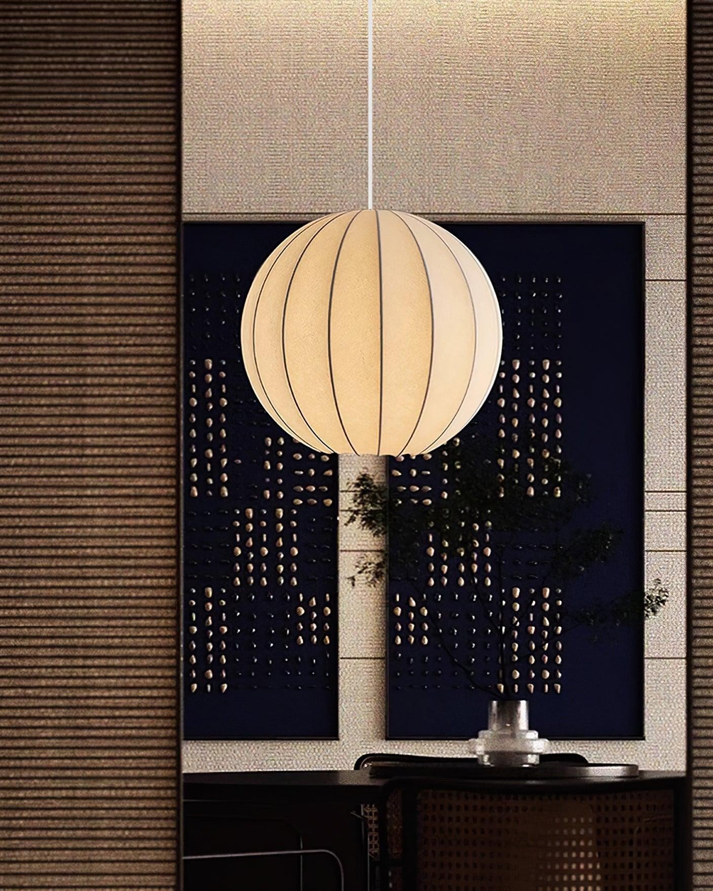 Creative Japanese Minimalist Silk Pendant Lamp For Restaurant M357