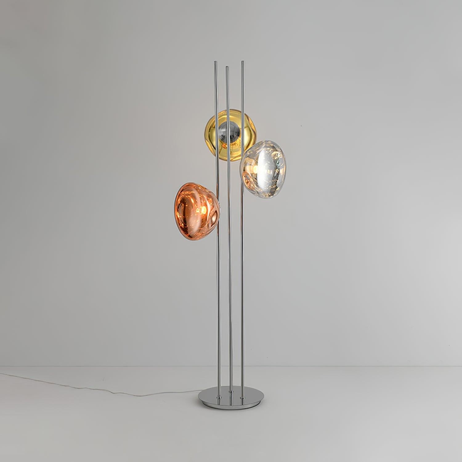 Tricolor Art Textured Glass Floor Lamp M313