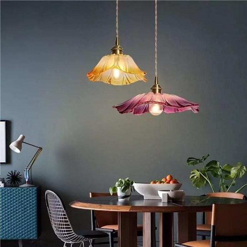 Tiffany Lotus Glass Pendant Light for Living Room S08
