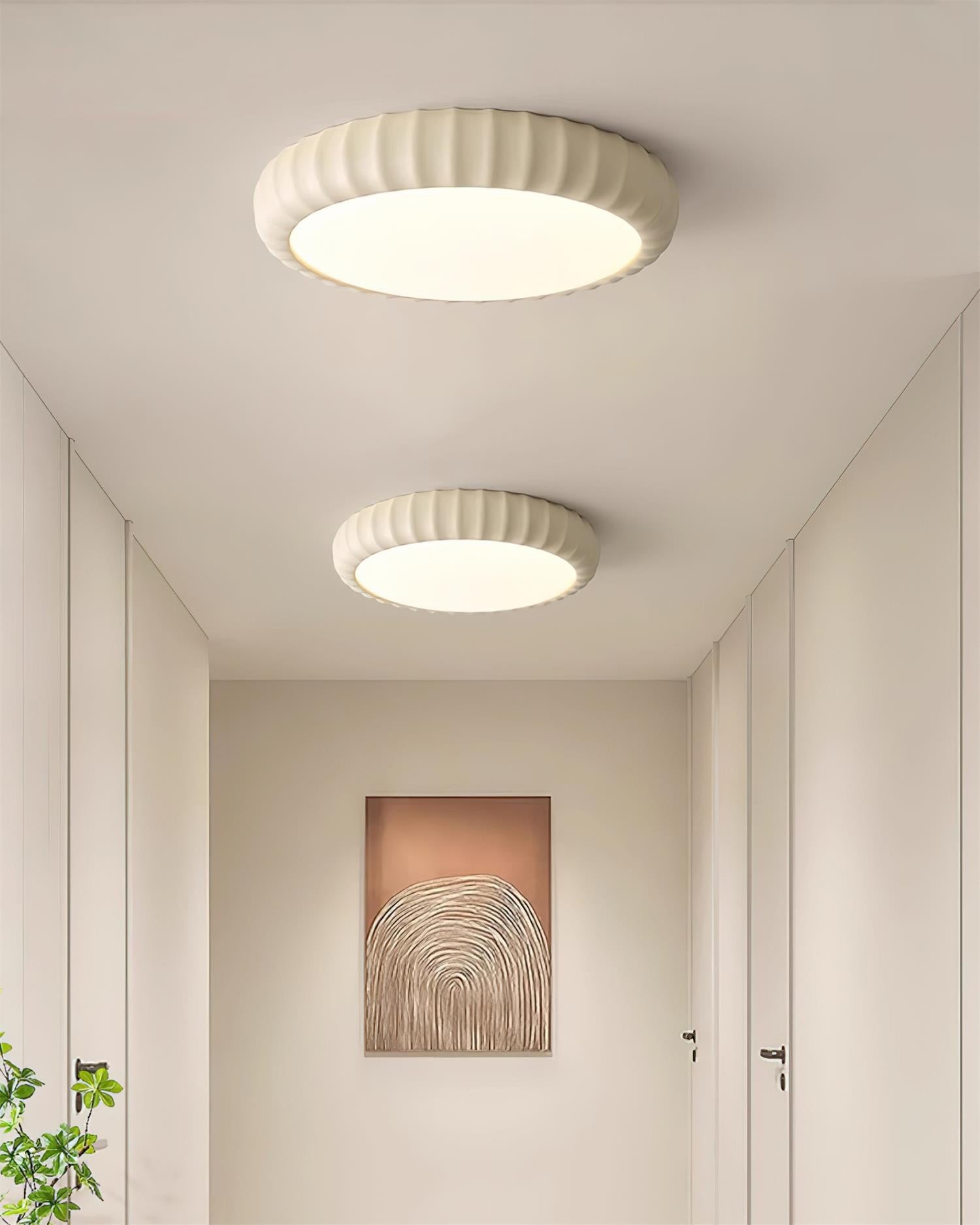 Simple Cream Style Wave Round Ceiling Light M145