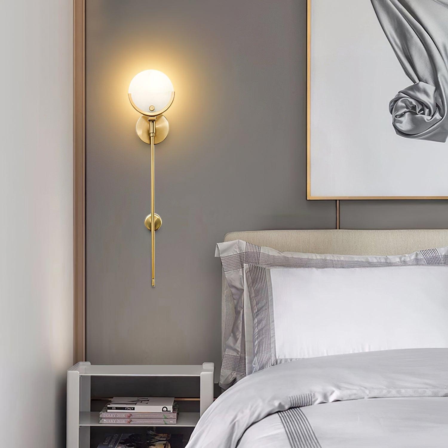 Ava Brass Alabaster Wall Lamp T1612