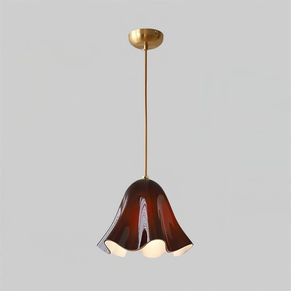 Bellina Wavy Edge Glass Pendant - French Style Light for Kitchen T279