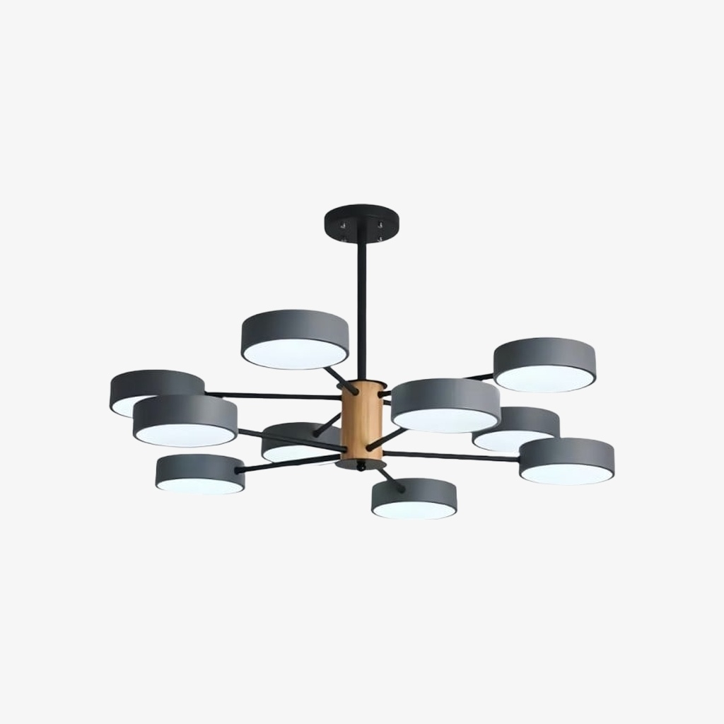 Modern Branch Design Chandelier - Wooden Sputnik LED Light for Dining Room S387