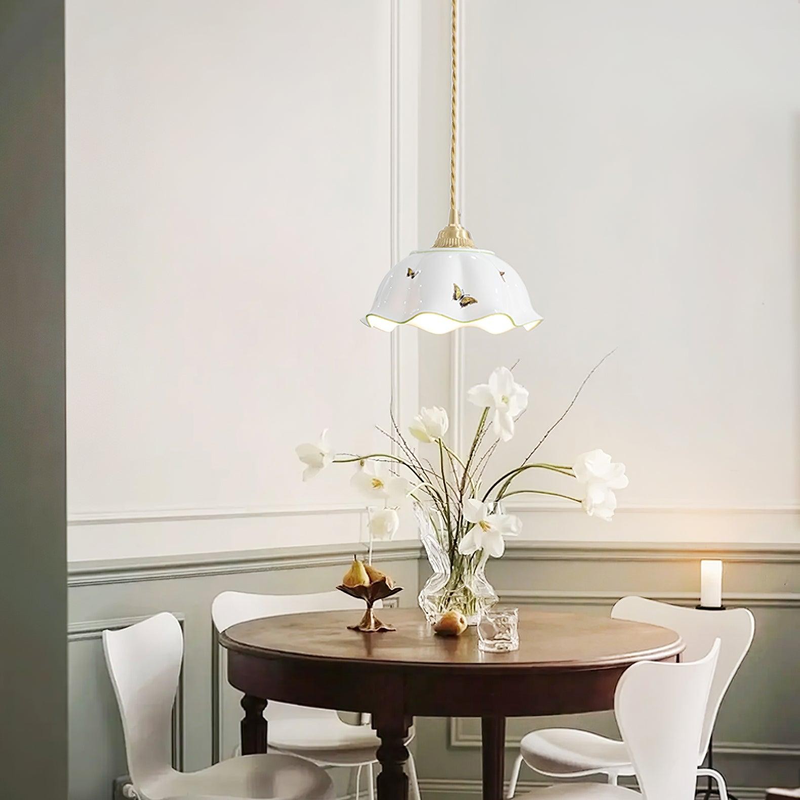 Retro Cream Style Ceramic Pendant Lamp G44