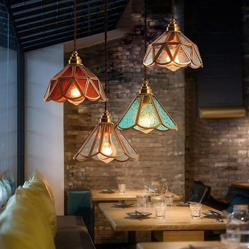 Stained Glass Vintage Pendant Light