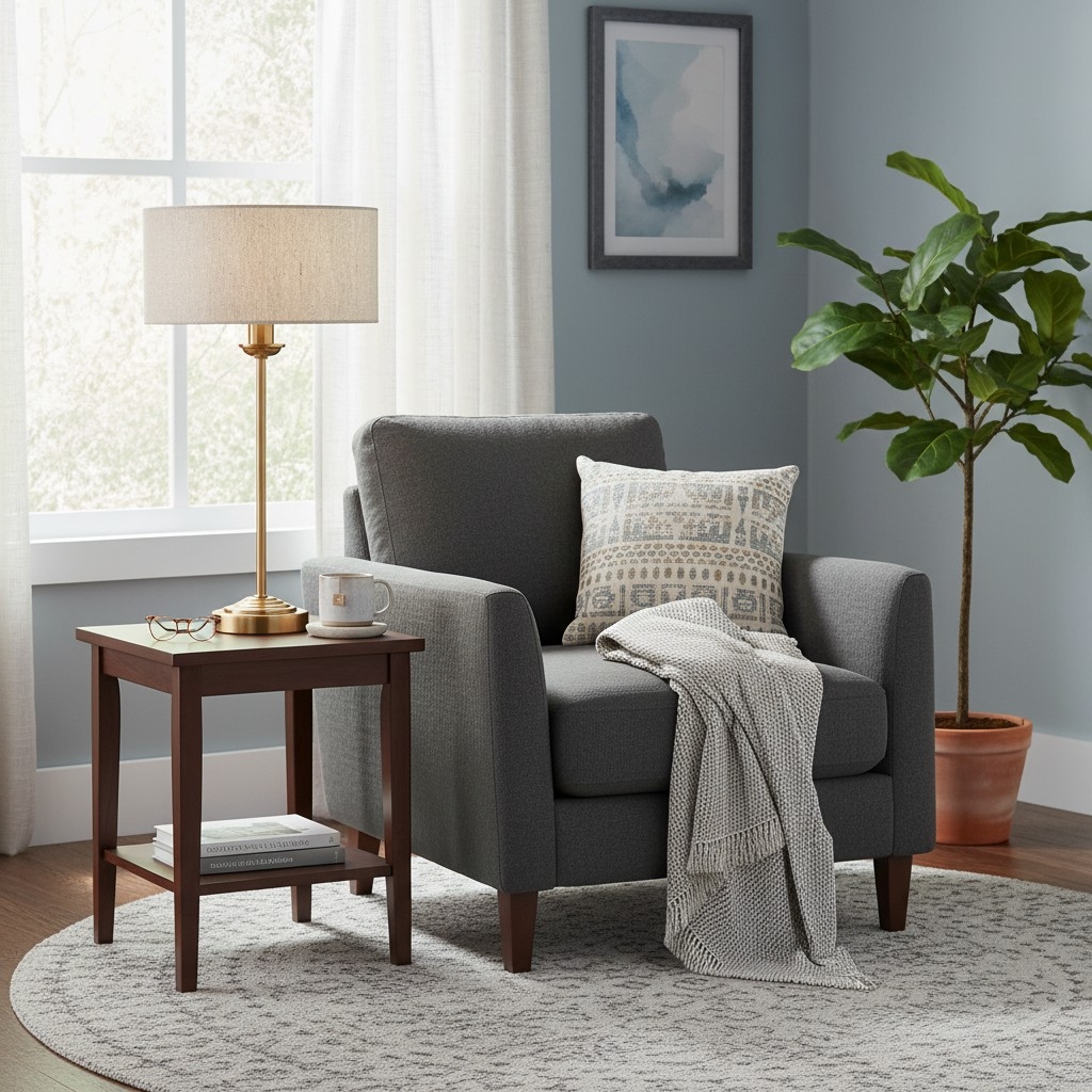 Tela 1‑Light and 3‑Light Table Lamp - Modern Linen & Metal for Bedside or Living Room T847