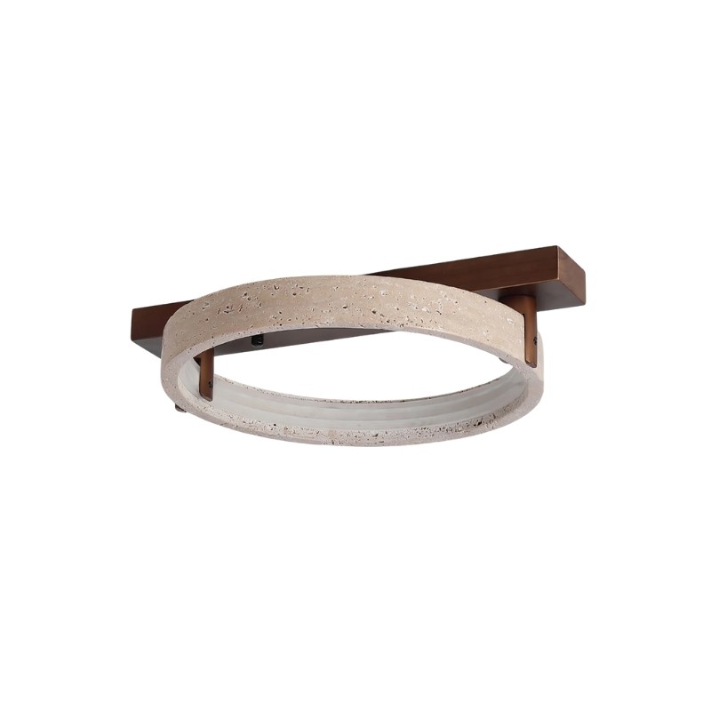 Modern Ring Horizon Travertine Ceiling Lamp for Living Room S300
