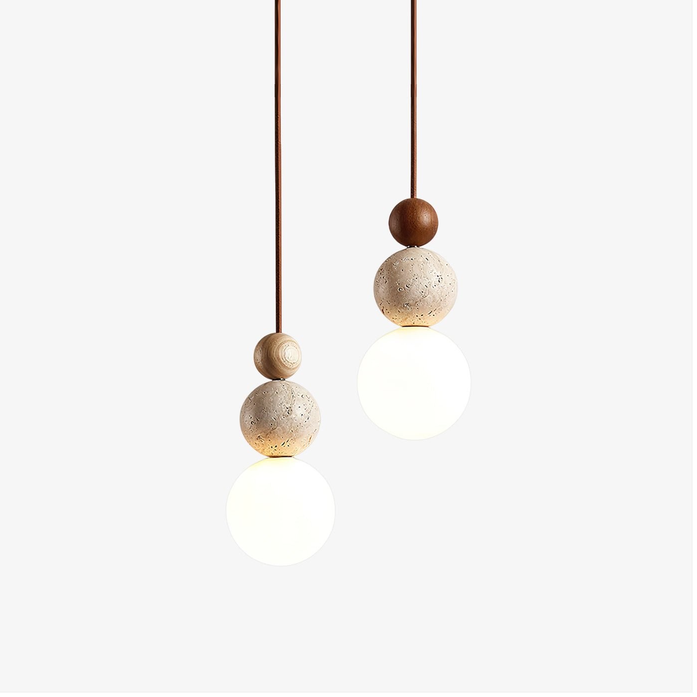 Modern Travertine Stone Globe Pendant Lamp G19
