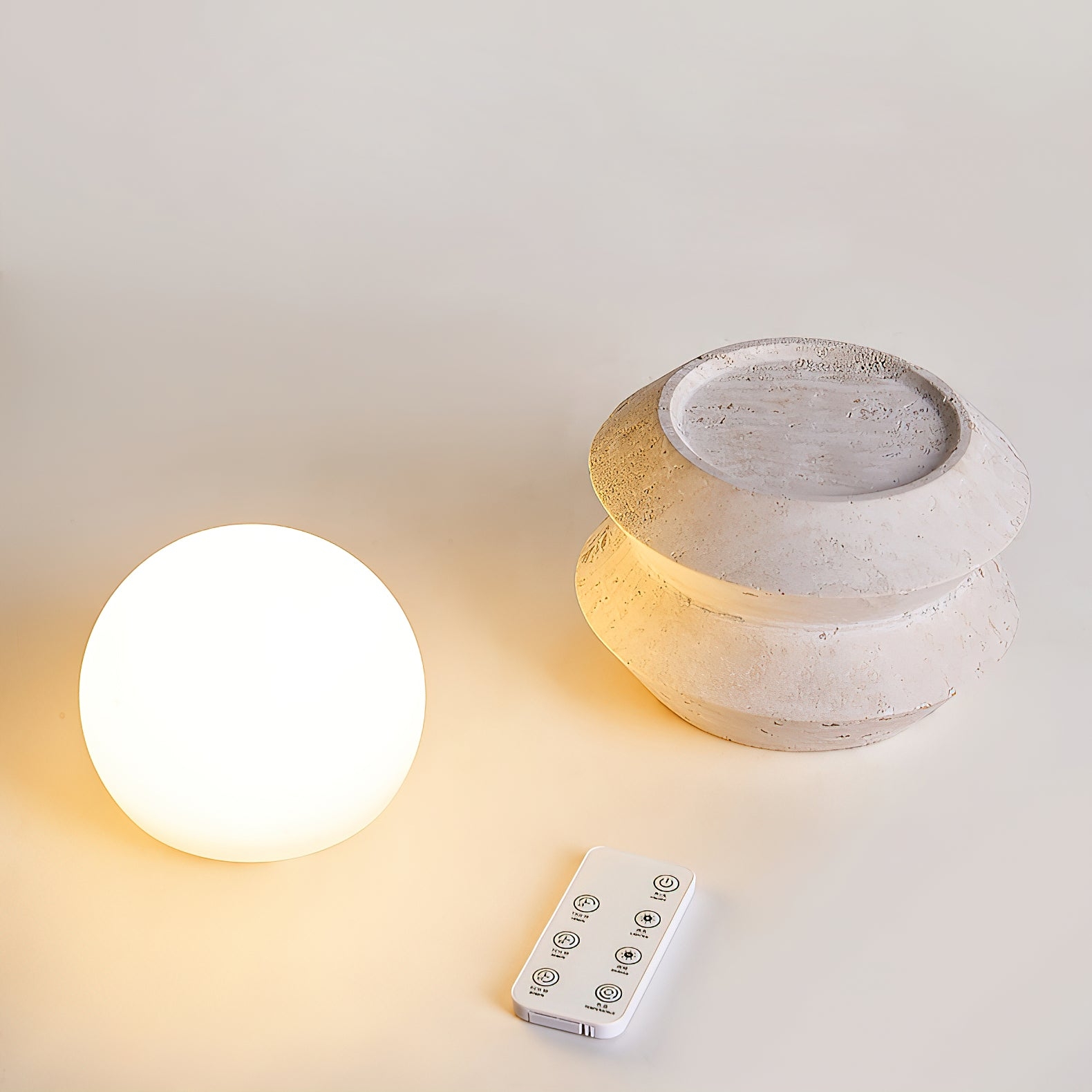 Fin Travertine Table Lamp (Built-in Battery) T1884