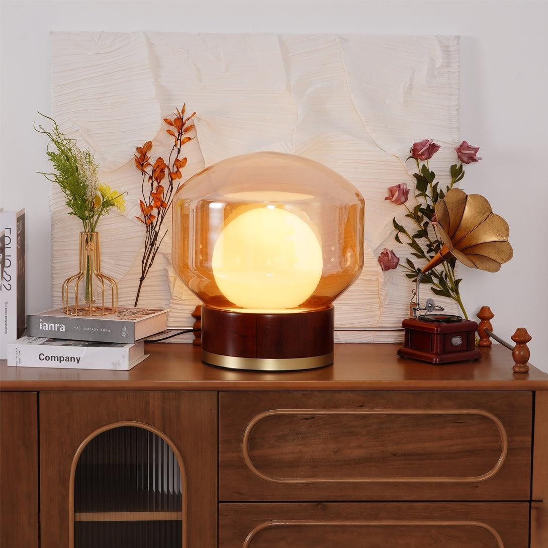 Simple Creative Wood Orb Table Lamp M423