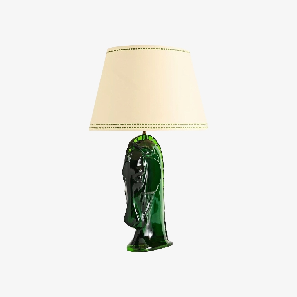 Modo Sculptural Horse Head Table Lamp in Resin - Decorative Table Light for Home Office T717