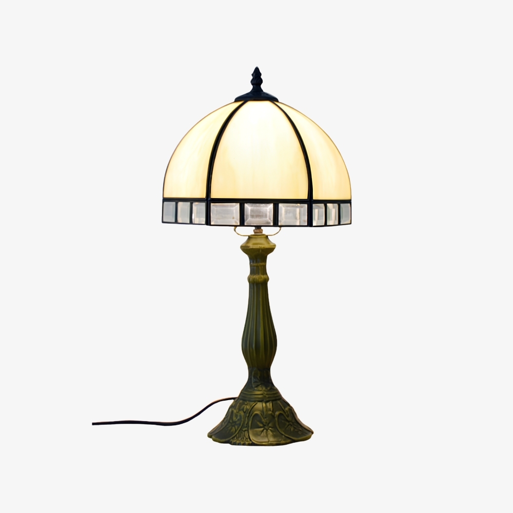 TF Tivanny Art Deco Stained Glass Table Lamp - Vintage Style for Bedroom or Living Room T2236