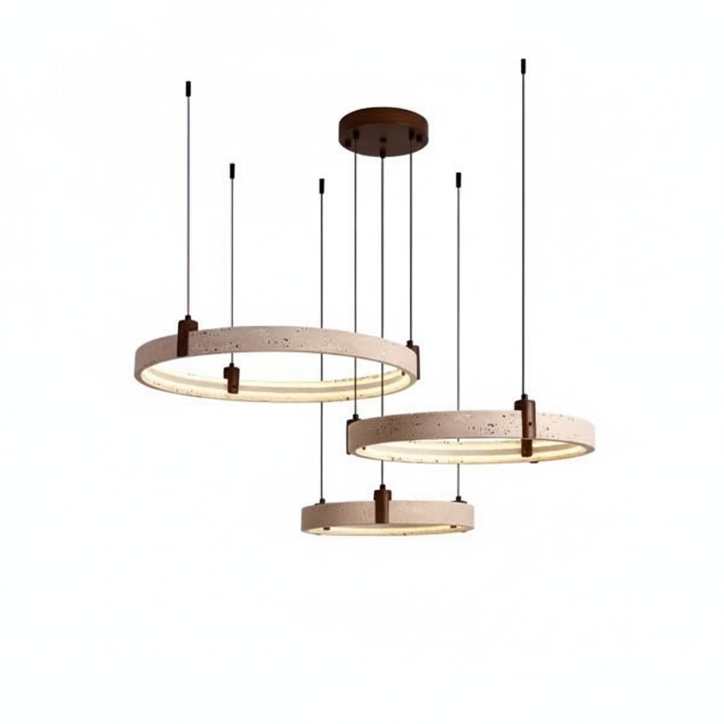 Simple Circular Travertine Pendant Lamp G29